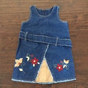 Embroidered Denim Jean Dress Girls Size 36 Months